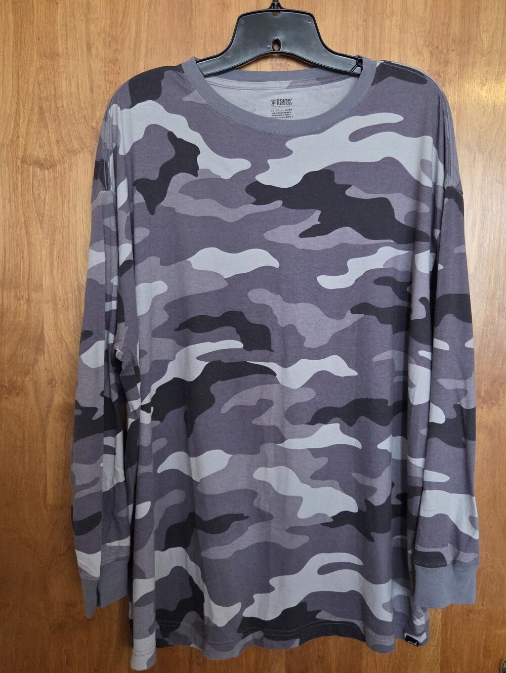 PINK Victoria's Secret Oversized Camo Crewneck Shirt - Light Gray